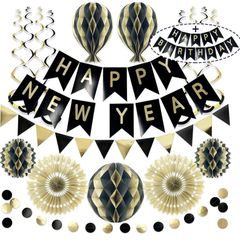 Premium Reusable Party Decorations - New Years Eve Decorations 2023 -Multi-occasion Happy New Year Banner changes to Happy Birthday - Happy New Year Decorations 2023 MULTIPLE COLOURS AVAILABLE, SEE PHOTOS (FREE POSTAGE)