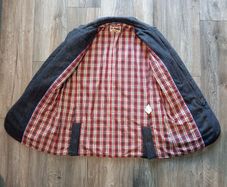 Men's Vickers 1919 Boston quilted tweed jacket in a grey herringbone checked pattern