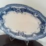 Antique F. & Sons Dudley Burslem Flow Blue Oval Serving Platter, Victorian English Ironstone Ware, Grandmillennial Decor, Antique Tableware Image 2