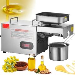 Electric Oil Press Machine, 850W Stainless Steel Oil Extractor Machine, 0-300C / 32 - 572F Adjustable Temperature, Hot Press Oil Expeller for Pressing Peanuts, Sesame Seeds, Rapeseed, Tea Seeds