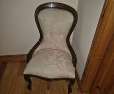 Victorian Style Vintage Balloon Back Upholstered Nursing Chair