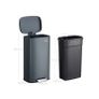 Trash can 30 L smoke grey trash can for the kitchen, 30 L waste bin with pedal, pedal bin with plastic inner bucket, hinged lid, softclose, odour-proof and hygienic, smoke grey Image 3