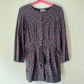 Next Navy Boho Floral Cotton Playsuit 6 Years