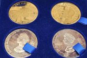 UK 2002 Limited Edition Proof 4 Coin Set Gold and Silver Plated Coin Set in Original Holder