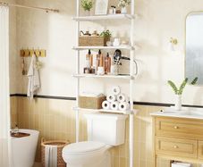 Brand New Over Toilet 4-Tier Storage Shelf Space-Saving Bathroom Organizer - White