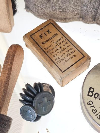 Vintage 1950s  Swiss Army uniform and boot cleaning, grooming, and repair kit Collectable Militaria