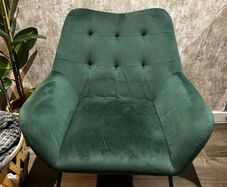 Turio forest green velvet effect arm chair