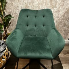 Turio forest green velvet effect arm chair
