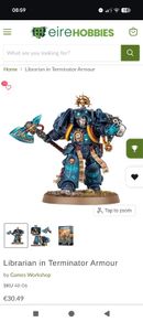 Libriarian in terminator armour 40k Warhammer