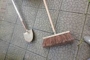 Heavy duty yard brush and shovel