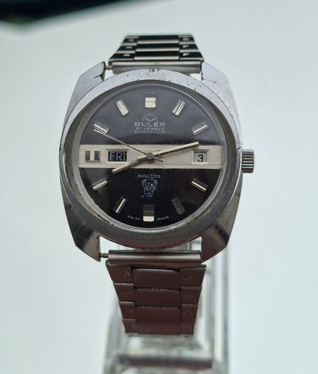 Vintage BULER BULLDOG Watch 1960s Swiss Watch