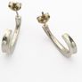 Vintage Signed M&S Sterling Silver Hooped Stud Earrings Image 3