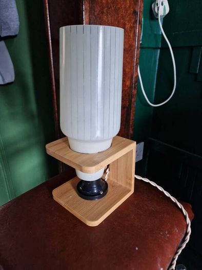 1 Retro Vintage Mid Century Glass shade /repro base  Table lamp