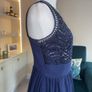 Navy and Silver Sequin Long Dress Size UK 14 / EU 42 Image 10