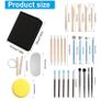 27 Pcs Polymer Clay Tools Sculpting, Pottery Tools for Clay Sculpting Toolss, Air Dry Ceramic Pottery Modeling Sculpture Modelling Carving Tool Kit, DIY Art Crafts Accessories, with Carrying Case Image 3