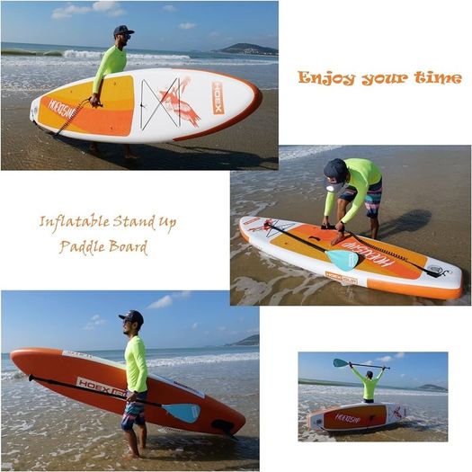 Inflatable Stand Up Paddle Board, 10ft Paddle Boards for Adults with Premium SUP Paddleboard Accessories & Backpack, Wide Stable Design, Non-Slip Comfort Deck for Beginners & Experts