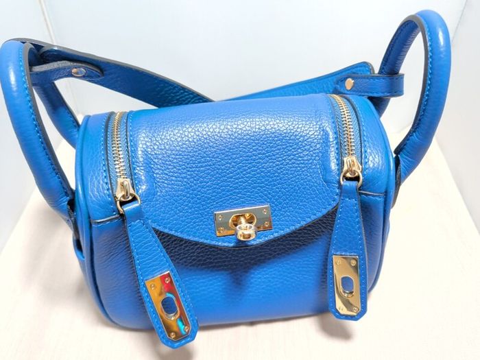 handbag Genuine Leather Handbag Blue  Lindy Style Dupe  Like New!