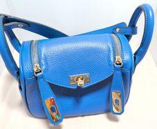 handbag Genuine Leather Handbag Blue  Lindy Style Dupe  Like New!