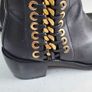ALEXANDER McQueen Ladies black pointed gold braided chain ankle boots Sz 41 - Fit 8 - 8.5UK - Rrp 943 (New) Image 3