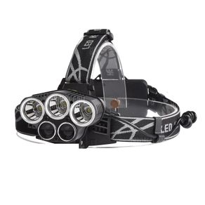 8000LM Xml-T6 5 Leds Rechargeable 5 Mode Headlamp