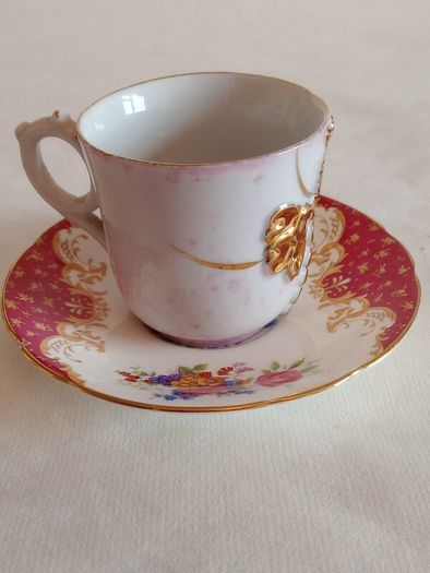 Vintage English Ceramic Pearlware Cup & Saucer