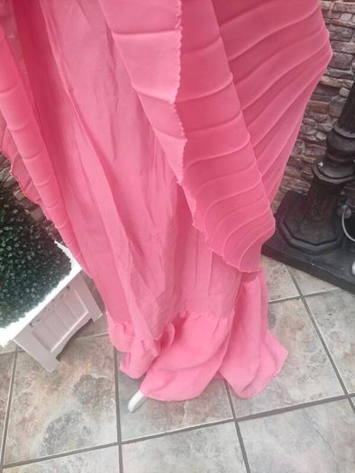 Vintage 70s Mags Fortail Paris Coral Pink maxi Dress
