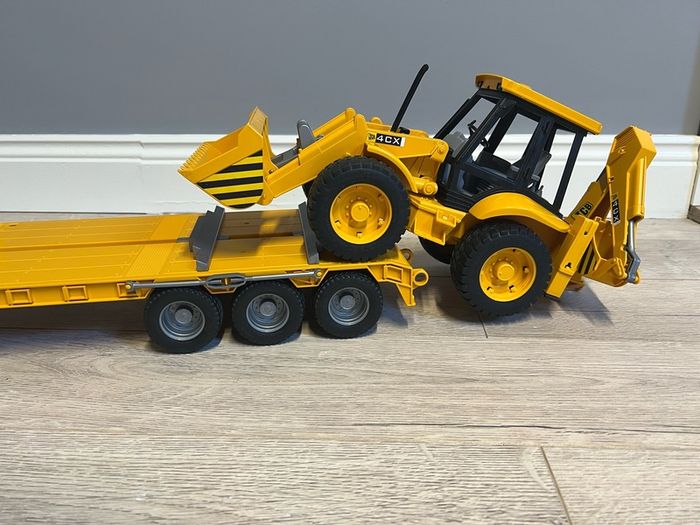 Bruder Volvo Flatbed and JCB