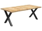 Dining Table with X-shaped Legs 200x100x77 cm Solid Mango Wood