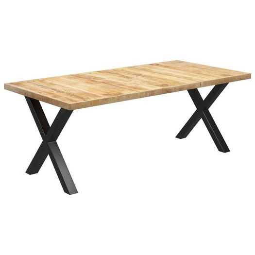 Dining Table with X-shaped Legs 200x100x77 cm Solid Mango Wood