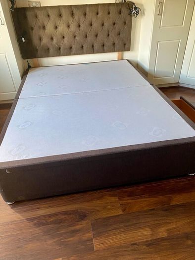 Bed base with storage drawers and headboard