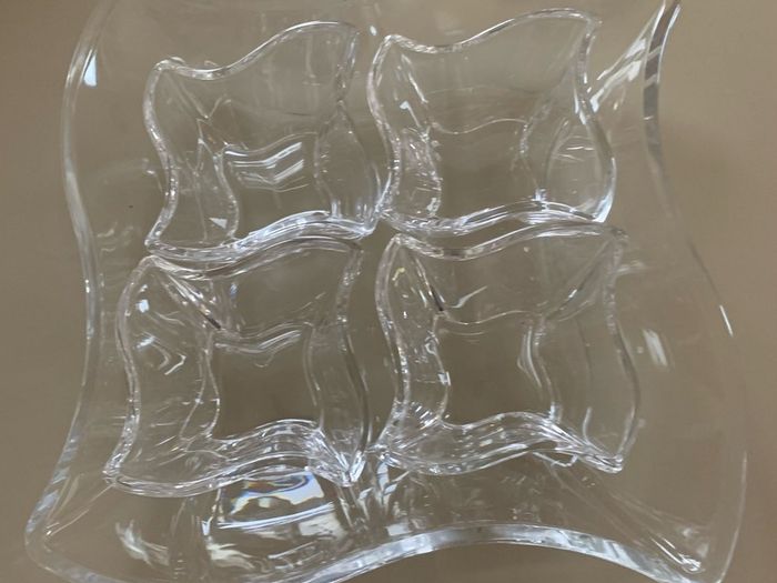 Villeroy & Boch New Wave 4 Chip & Dip Glass Dishes