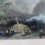 Vintage lithograph Scene at Gougane Barra, Cork Image 4