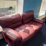 2 Burgundy Leather Sofas Image 4