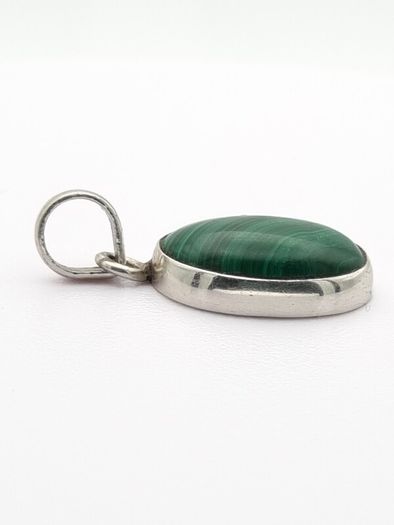Vintage 925 Sterling Silver & Malachite Pendant
