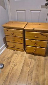 Pair of Solid Pine 3-Drawer Lockers