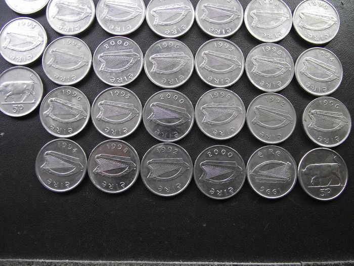 33 Irish Coins @ 5 Pence (1992-2000)
