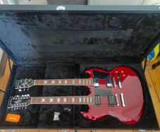 Harley Benton DC-Custom II 612 Cherry Double Neck Guitar