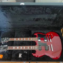 Harley Benton DC-Custom II 612 Cherry Double Neck Guitar