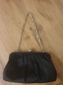 Black Satin Clutch/Shoulder Bag