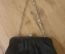 Black Satin Clutch/Shoulder Bag