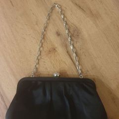 Black Satin Clutch/Shoulder Bag