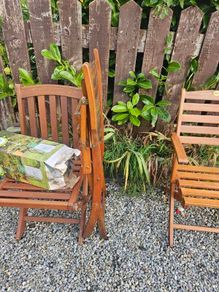 garden chairs folding x3