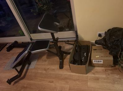 Pro Fitness Folding Workout Bench with Weights