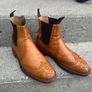 Loake Thirsk Tan Brogue Chelsea Boots UK 9 F Made in England Image 2