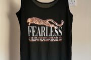 BNWT Lovely Black Vest Top with Rose Gold Print size 16