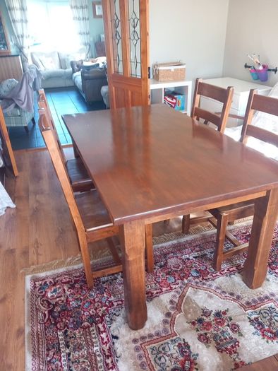 solid wood table & 4 chairs