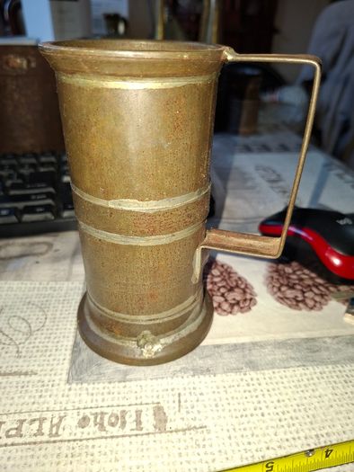 Rare 13 Piece Lot of Antique Chavagnat Tin Measuring Demi-Litre from Paris, France, dating  approximately 1800s.