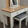 Oak Vanity Dresser Set -  Table, Mirror and Stool New Image 3