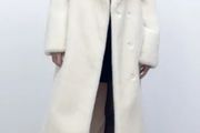 Zara Off White Mink Long Faux Fur Coat