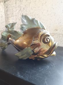 Art Deco Bronze Fish Sculpture